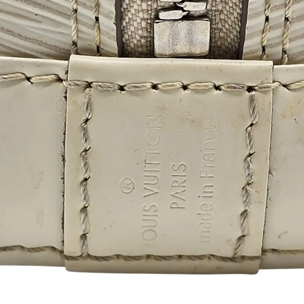 Louis Vuitton Alma BB Epi Leather Top Handle Bag Handbag Ivory Off-White